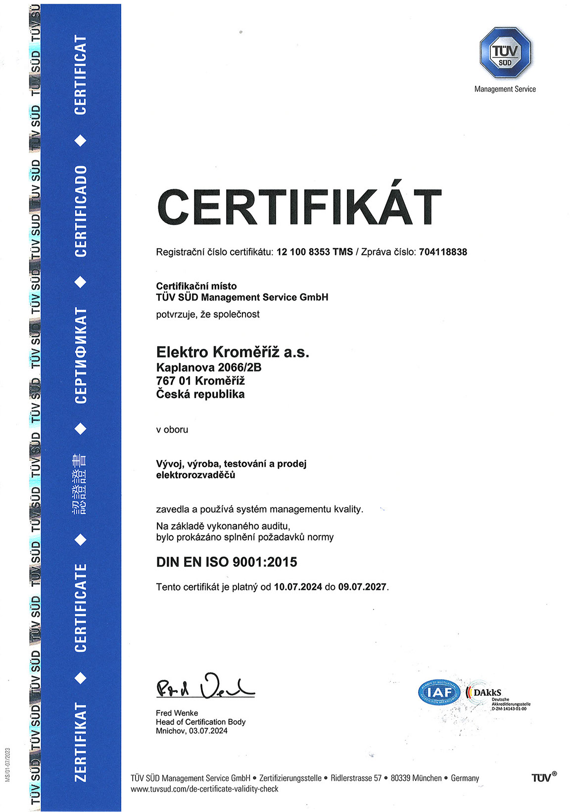Certifikát 9